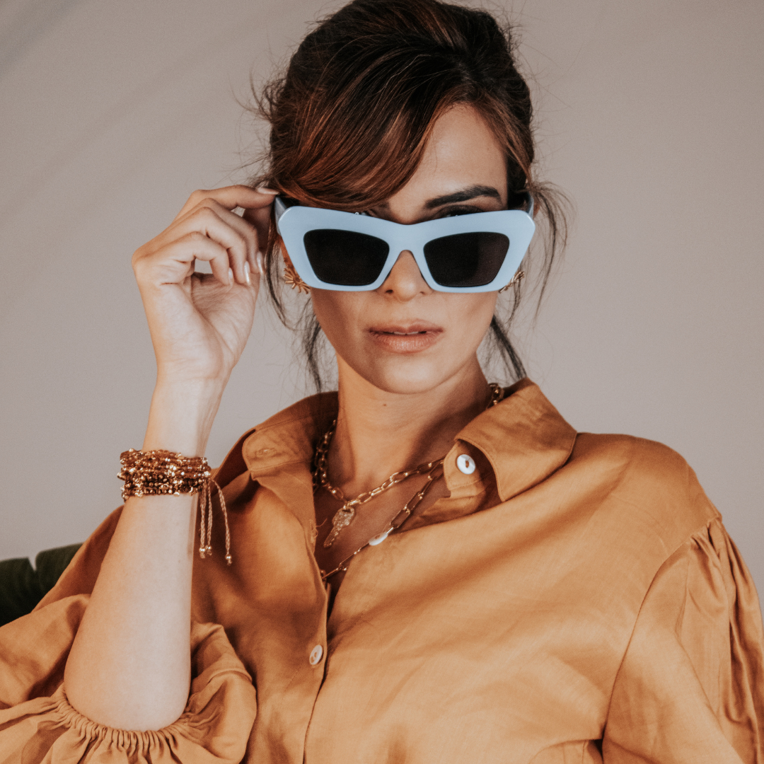 Brickell Blue - Cat Eye Sunglasses - Woodensun Sunglasses | Eco-fashion eyewear