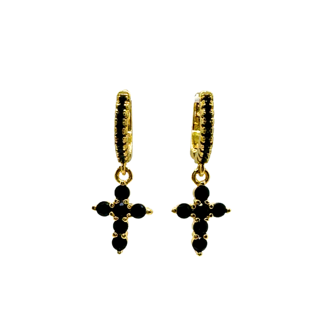 Cross Earring Small  gold plate