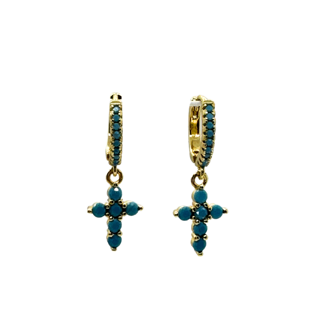 Cross Earring Small  gold plate