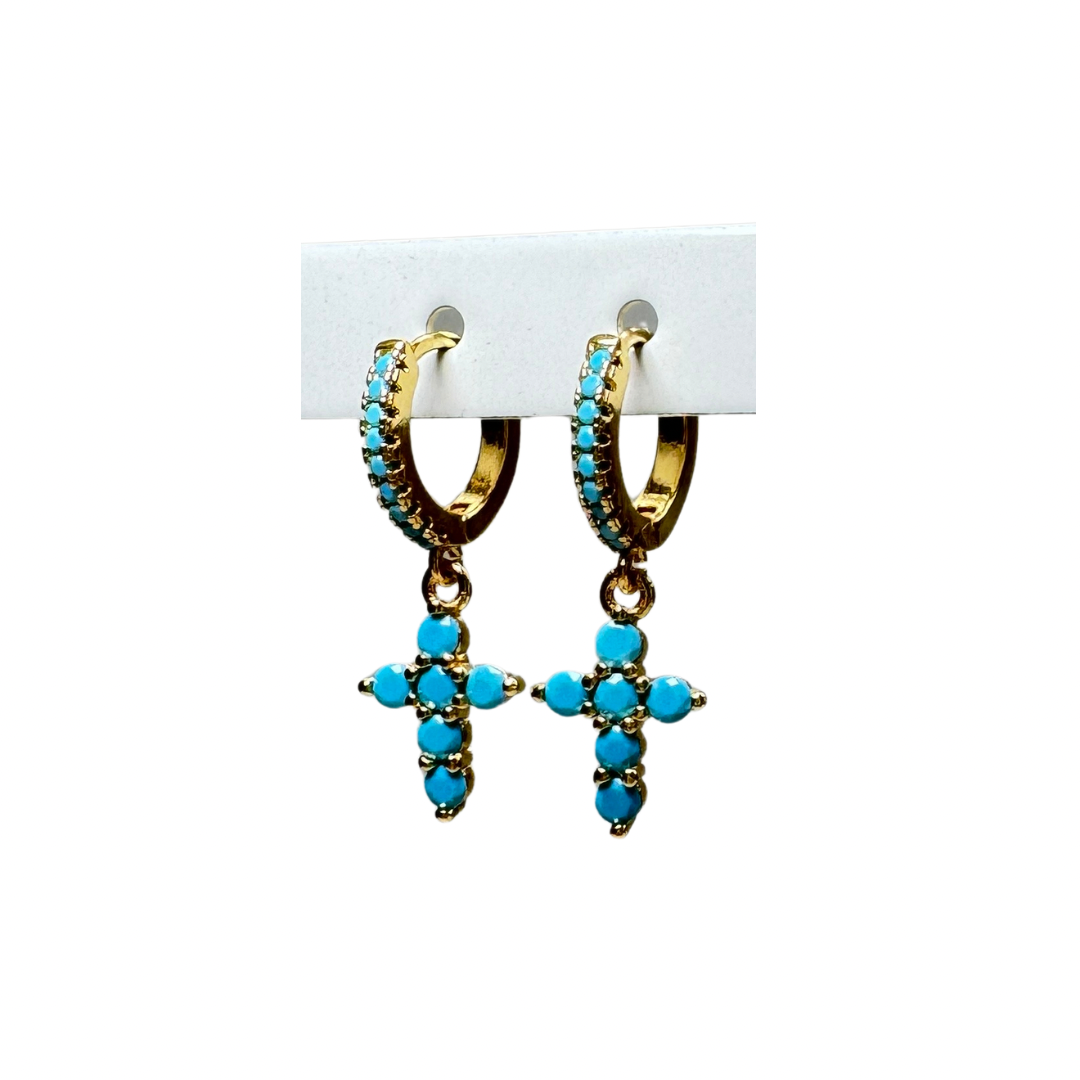 Cross Earring Small  gold plate