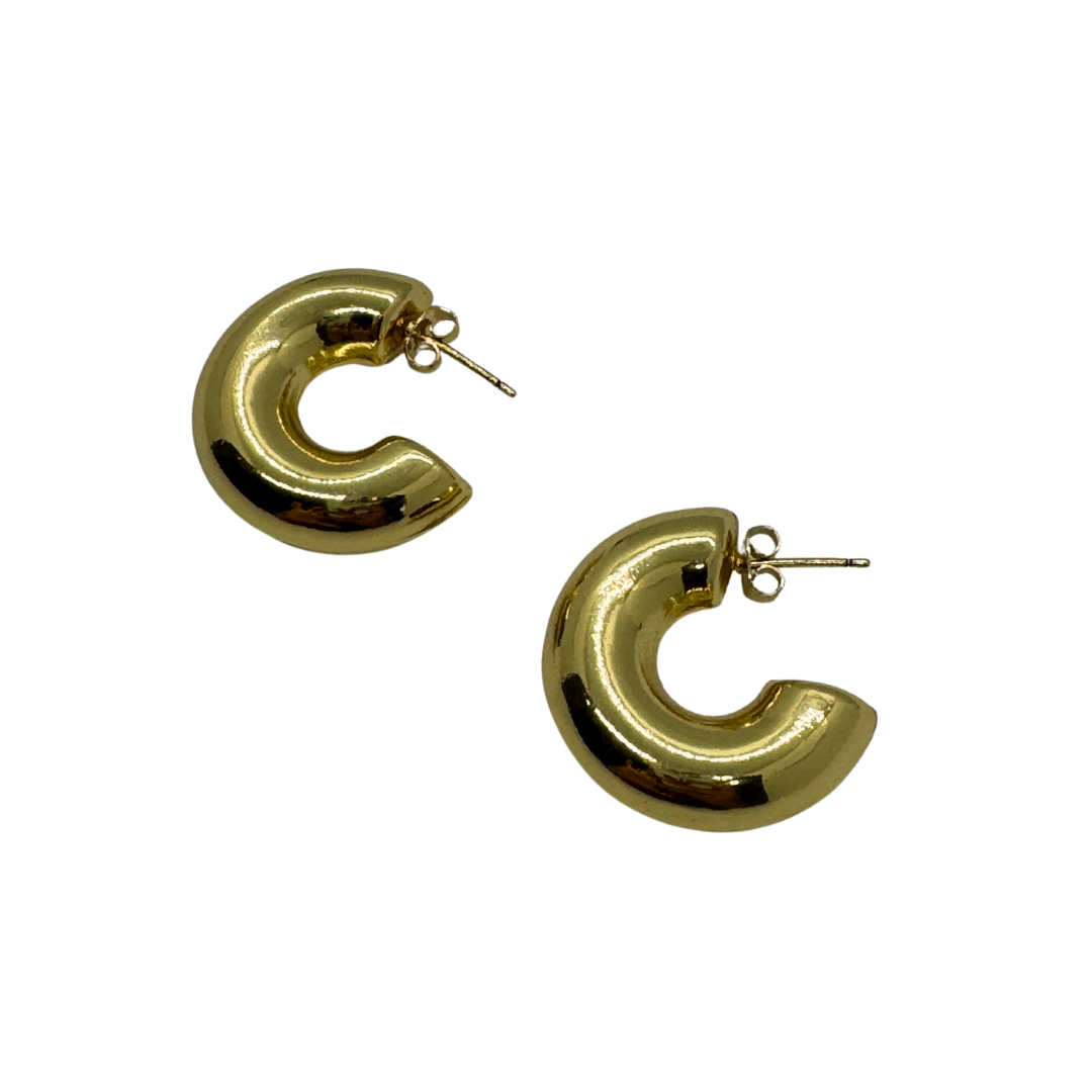 Chunky Earring Hoops Gold Plate