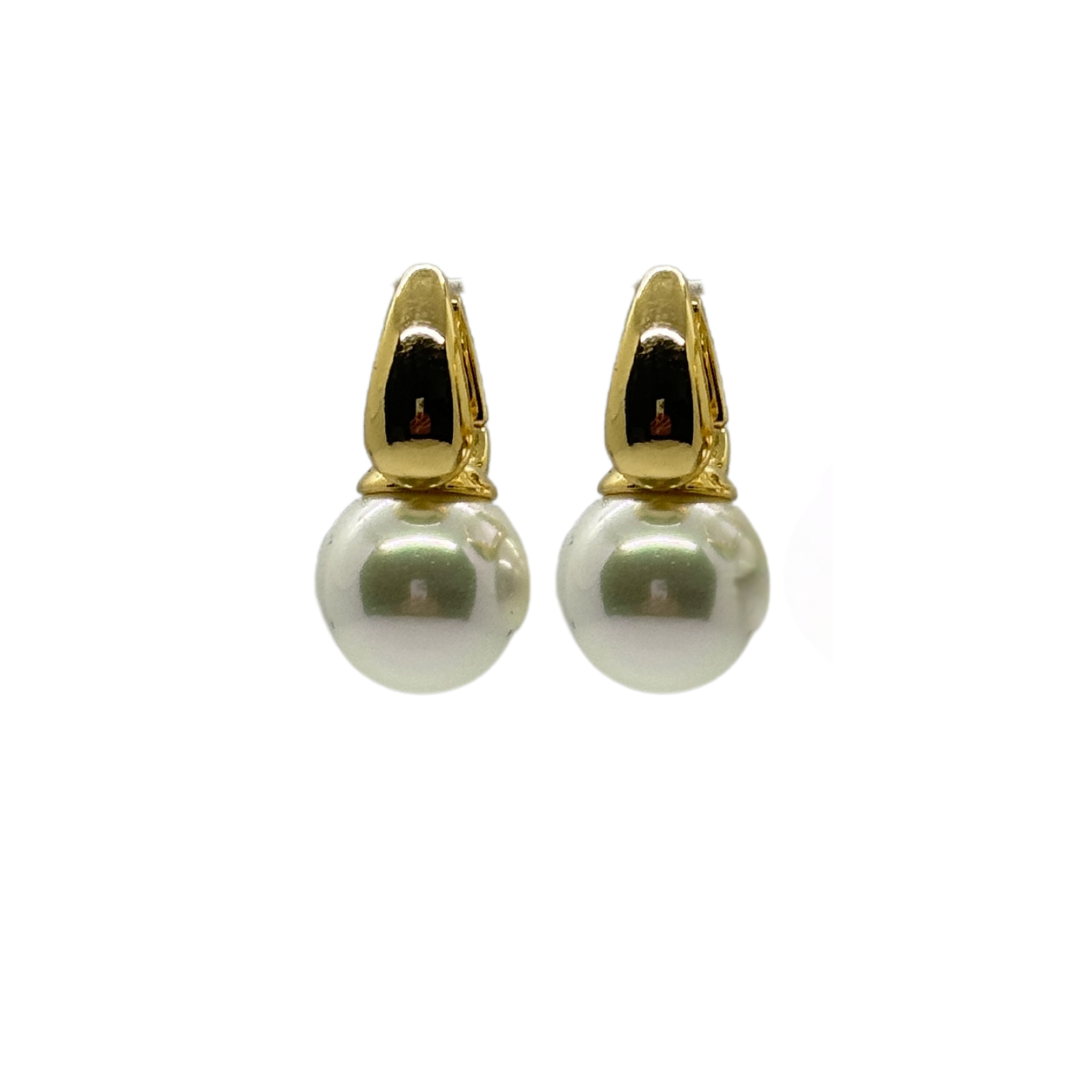 Pearl Earring Gold Plate