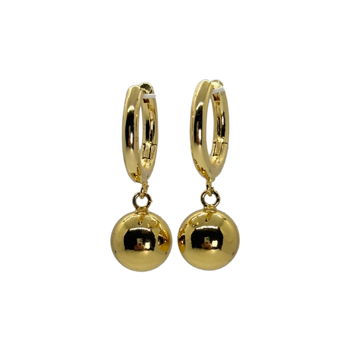 Ball Earrings Gold Plate