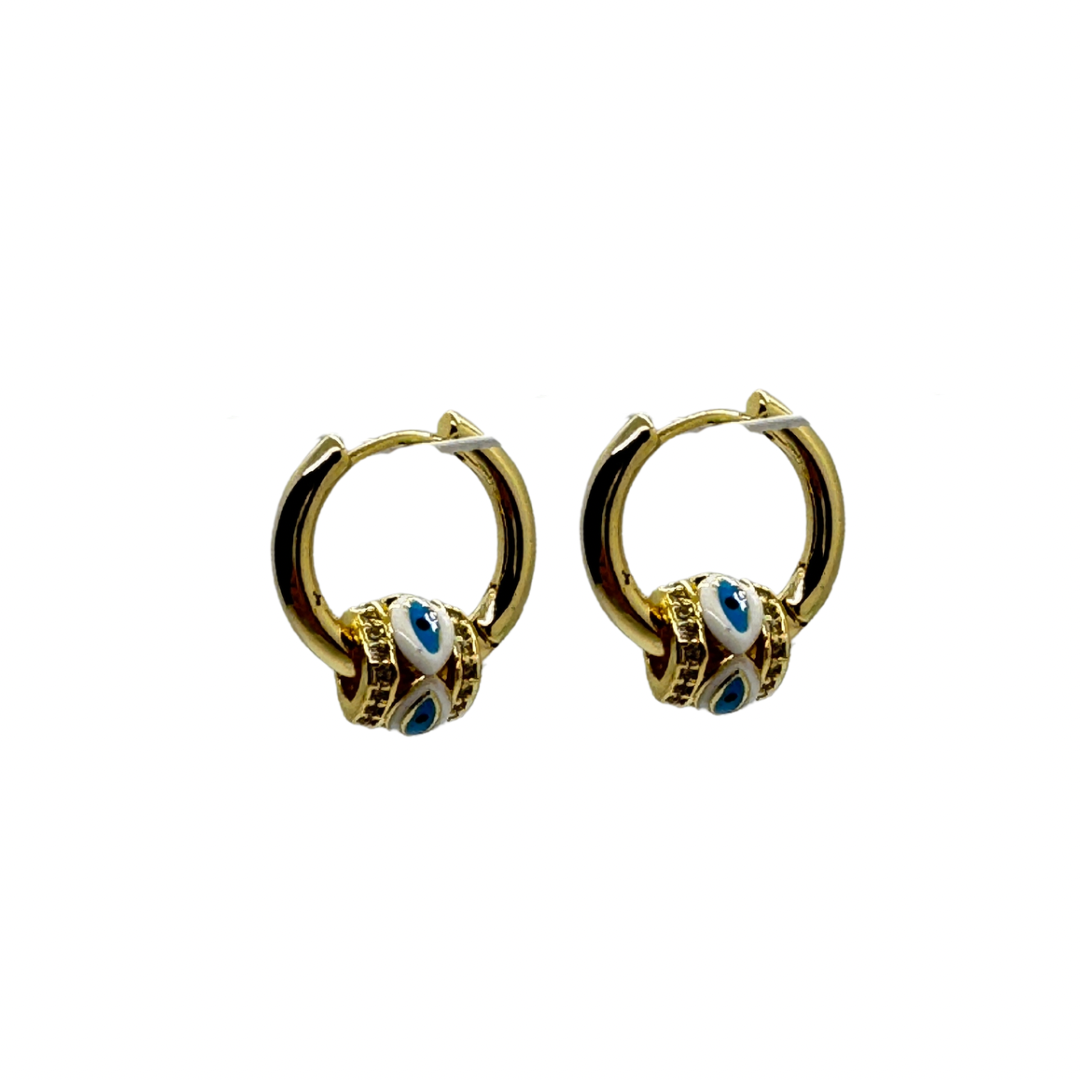 Eye Evil Earrings Gold Plate