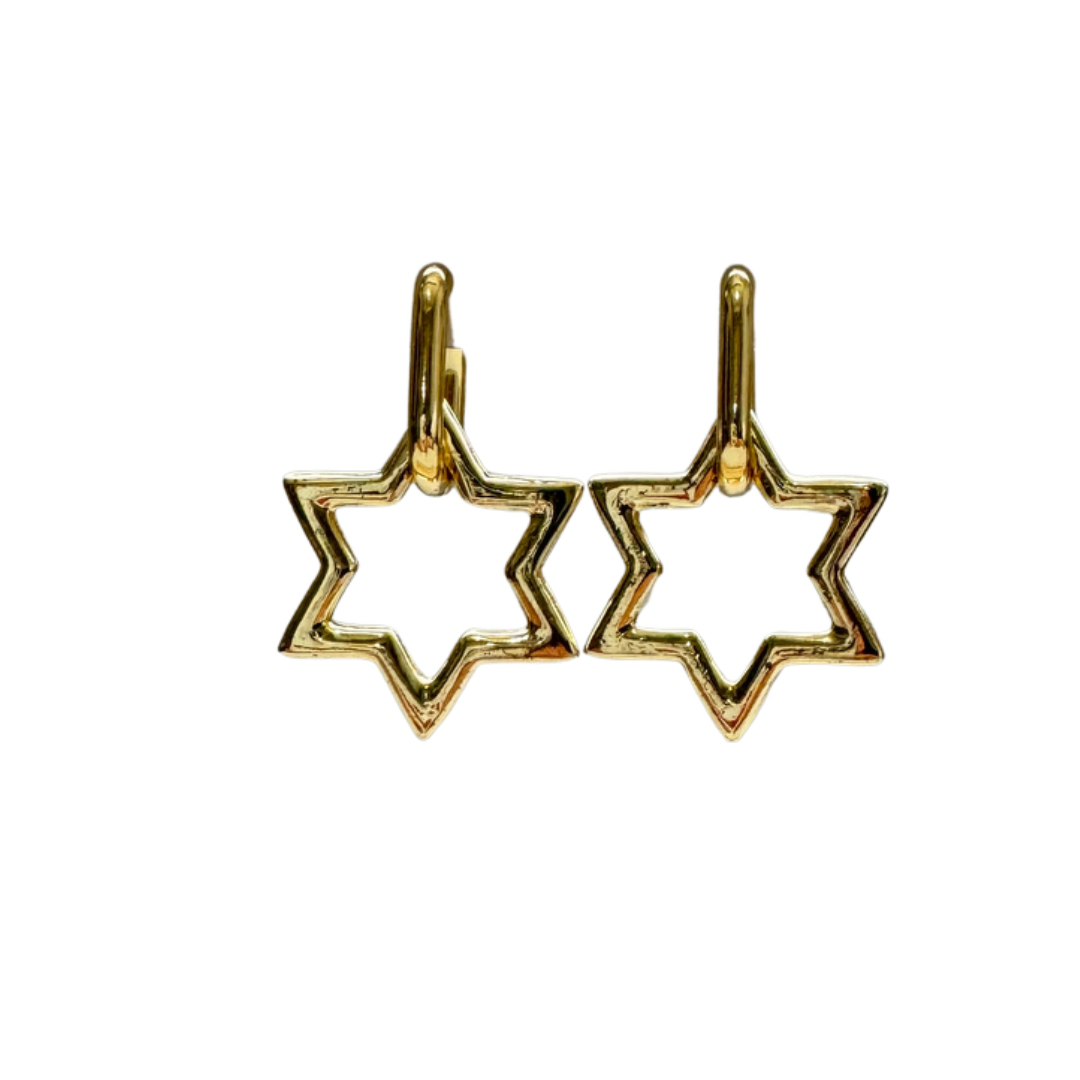 U Link Large Star Earring Gold Plate